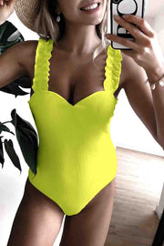 Flounce Design One-piece Swimsuit